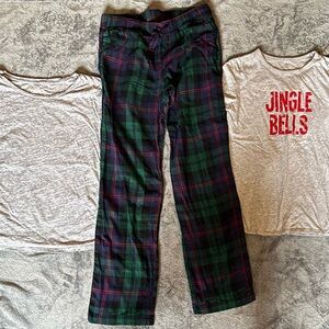 Old Navy Plaid Pajama Set - Green and Red